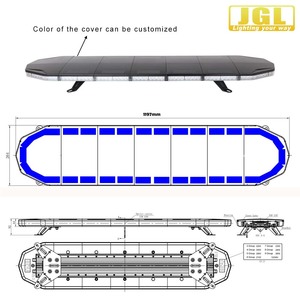 Barra de luz estroboscópica de advertencia Led de 47 pulgadas y 120cm, barra de luz azul de advertencia para ambulancia - Product Image 5