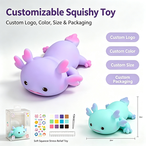 Juguete Antiestrés Kawaii de Axolotl, Material PU Suave, Juguete Portátil para Aliviar el Estrés, para Uso Promocional, Logotipo/Color/Tamaño Personalizables - Product Image 1