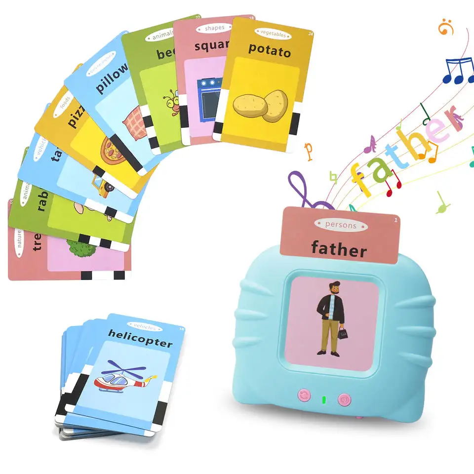 OEM high quality flashcards educational card early education device kids educational learning english talking card 112