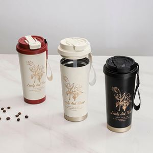 Gobelet isotherme en acier inoxydable 316 avec revêtement céramique personnalisé, couvercle et paille – Idéal pour le café, le thé, les smoothies - Product Image 2