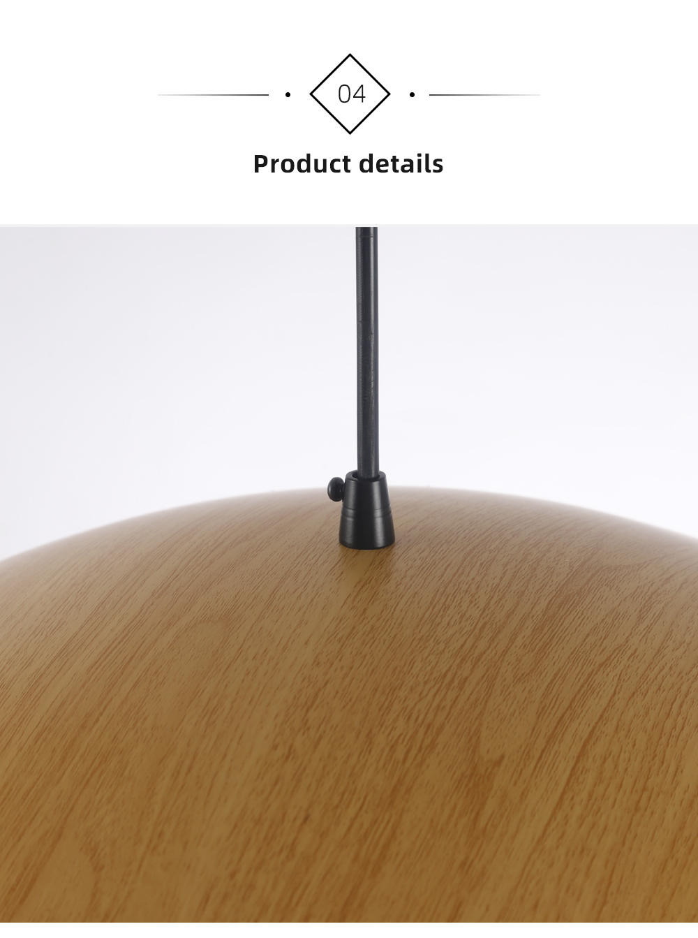Modern Wood grain iron 12w Ceiling Mounted Pendant Light Round  Led Hanging Lamp For Hotel