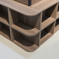 Table basse contemporaine en métal et bois MDF, ensemble de 3 tables gigognes