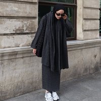 Ensemble 2 pièces tricoté haut de gamme pour femme, pull à manches longues et jupe longue, tenue modeste arabe de Dubaï, collection Hiver 2026