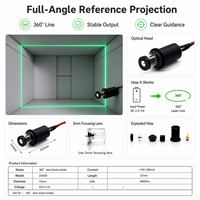 ZhonNa 360 °   Module laser vert omnidirectionnel 520nm DC 2.3-5V, accessoire de testeur de niveau, outil optique, pièces et composants d'instruments