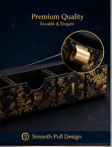 Custom Navy Blue 24 Days Advent <b>Calendar</b> Box with Drawers Gold Foil Rigid Cardboard Christmas Blind Box Mystery Packaging Gift - Product Image 2