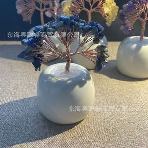 Arbre à argent en cristal avec base en forme de pomme, ornement en cristal naturel pour la décoration de la maison, du bureau ou de la voiture, cadeau - Product Image 4