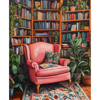 Kit de peinture par numéros pour débutants adultes, 24 couleurs de peinture acrylique, art mural pour la maison, la salle d'étude ou la salle de lecture