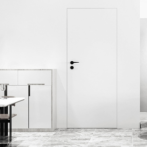 Bisagras invisibles de madera para interior de dormitorio, puertas de último diseño para casas, blanco y moderno, wpc - Product Image 3