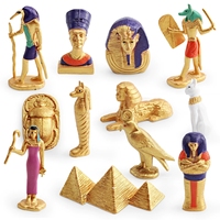 Jouets éducatifs pour enfants : Modèles d'ornements de la civilisation égyptienne ancienne (Sphinx, Scarabée, Pyramide, Mummie, Boîte)