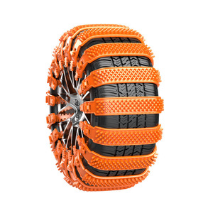 Cadenas Antideslizantes para Coche, Tipo Oruga, de Goma Amarilla, para Mejorar la Tracción en la Nieve - Product Image 2