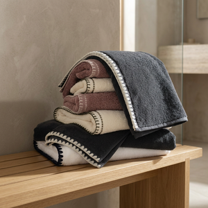 Serviette de bain de luxe en coton turc, serviette moelleuse à points de dobby, lavable en machine, pour la maison - Product Image 2
