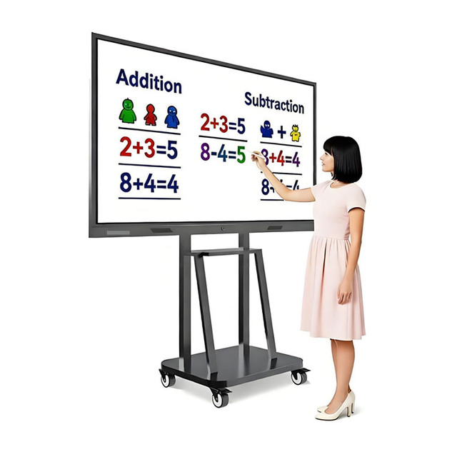 Schools LCD Display 4K Smart Interactive Whiteboard 55/65/75/86/100 Inch 20-Point Touch Anti-Glare Glass 120Hz Flat Panel