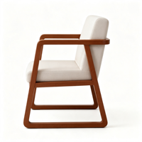 Structure en bois de frêne massif, cuir PU, éponge haute densité et accoudoirs de la chaise conviennent à une utilisation dans les salons.
