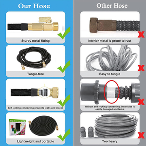 Flexible Rubber Hose with Triple Core Latex and Collapsible Lightweight Retractable Long Pipe - Product Image 5