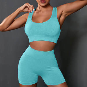 ชุดโยคะ 2 ชิ้นไร้รอยต่อ ปี 2023 <span class=keywords><strong>เสื้อ</strong></span>ชั้น<span class=keywords><strong>ใน</strong></span>ออกกำลังกายแบบ O-Back และกางเกงขาสั้น ชุดออกกำลังกายสำหรับ<span class=keywords><strong>ผู้หญิง</strong></span> - Product Image 2