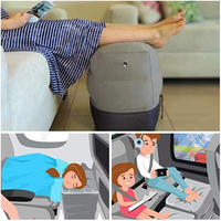 Almohada de viaje inflable de PVC, almohada para reposapiés, cama de avión para niños, coche, autobús, altura ajustable, almohada de descanso para adultos