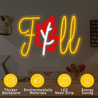 Neonawall En gros, Enseigne néon LED Feuille d'érable « Automne », Lumière décorative murale pour les festivals d'automne et la vente de produits de Noël