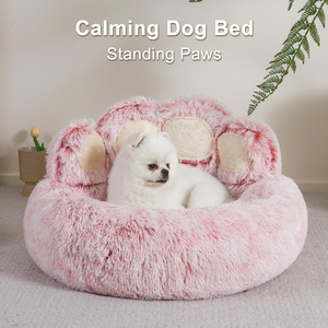 Venta al por mayor: Cama redonda de felpa suave y lujosa para perros con orejas, diseño de donut, personalizada y adorable. - Product Image 5