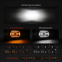 Feu de conduite LED rectangulaire 10 pouces 24V 204W avec clignotant séquentiel ambre DRL et fonction de démarrage, phare auxiliaire pour camion poids lourd