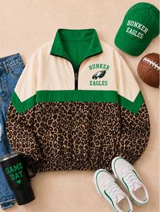 Chaqueta Cortavientos Personalizada con Estampado <span class=keywords><strong>de</strong></span> Leopardo Vintage y <span class=keywords><strong>Cuadros</strong></span>, Logotipo Bordado, Cierre <span class=keywords><strong>de</strong></span> Cremallera 1/4 - Product Image 2