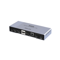Commutateur KVM HDMI 4K60Hz à 2 ports en alliage d'aluminium avec entrée Type C, hub USB2.0, bouton et contrôle de bureau pour 2 ordinateurs