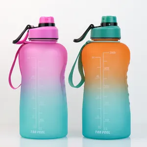 Бутылка для воды объемом 2,2 л, половина галлона, экологически чистые продукты, мотивирующая Спортивная бутылка для воды для спортзала, фитнеса