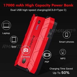 AUDEW เครื่องช่วยสตาร์ทรถยนต์ 17000mAh 1500A แบตเตอรี่สำรองสำหรับสตาร์ทรถยนต์ อุปกรณ์ช่วยสตาร์ทรถยนต์ฉุกเฉิน - Product Image 5