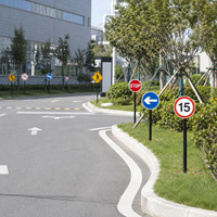 Panneaux de signalisation routière réfléchissants en aluminium personnalisés, petits, ronds, triangulaires, octogonaux, panneaux d'avertissement de sécurité, fabricant en gros OEM