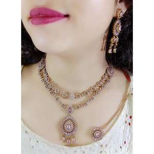 Premium Quality Bridal Indian <b>Jewellery</b> <b>Set</b> AD <b>Jewellery</b> Collection 2025 Luxurious Moissanite for Wedding Party Engagement Gift - Product Image 2