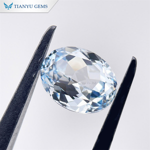 Gemme Tianyu, Zaffiro Sintetico Blu <span class=keywords><strong>Mare</strong></span> Taglio Ovale 8*12mm 4.5ct, Pietra Sciolta all'Ingrosso - Product Image 3