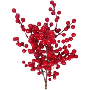 Arreglo de Flores Artificiales de Acebo Rojo de Alta Calidad, Ramas con Bayas Navideñas para Decoración Festiva del Hogar y Regreso a Clases - Product Image 6