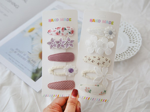 Barrettes à cheveux pour filles, pinces à cheveux en tissu avec broderie fleur de marguerite, accessoires pour cheveux faits à la main pour enfants - Product Image 2