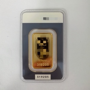 Nuova Lingotto d'Oro Placcato in Ottone da 1 UNZA (1oz) con Numero di Serie, Artigianato Metallico Svizzero, Lingotto Solido in Oro 24k - Product Image 2