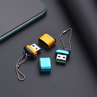 Lecteur de cartes Mini USB 2.0 avec couvercle en plastique, porte-clés, adaptateur OTG haute vitesse pour cartes mémoire Micro TF SD, compatible PC, ordinateur portable, téléphone, appareil photo