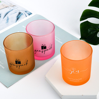Vente en gros de pots à bougies vides de luxe avec couvercle, en verre givré, 220 ml et 315 ml, emballage pour pots à bougies en verre givré
