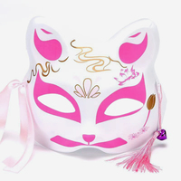 Masque en plastique personnalisé pour cosplay, masque de renard en plastique, masque de fête, demi-visage pour femmes pour Halloween, mascarade