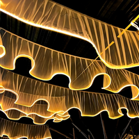 Lustre suspendu personnalisé MEIANJU en forme de nuage LED, 3D RGB, décoration pour hôtels, mariages, clubs, dimmable, IP65, étanche, moderne, simple