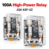 Relais haute puissance JQX-62F 100A 240VAC 28VDC DPDT, relais à usage général, bobine 12V 24V 220V, couvercle transparent