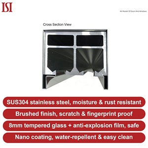 8mm Ultra Clear Square Contemporary Room Bathroom Glass Side Slide <strong>Shower</strong> Enclosure With Frame Stainless Steel 5 Year Warranty - Product Image 3