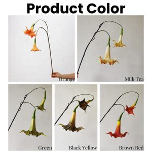 Nuovo arrivo 2 teste artificiale vero tocco PU <span class=keywords><strong>Datura</strong></span> Stramonium fiore per la tavola centrotavola decorazione di nozze - Product Image 3