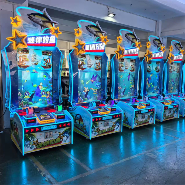Coin Operated Games 2 Players Mini Fish Catching Machine Fishing Simulator Machine Video Game Machine Arcade Amusement for Kids