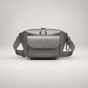 Sac banane de tennis en PU italien structuré avec mousqueton, style italien, logo personnalisé, vente en gros - Product Image 1
