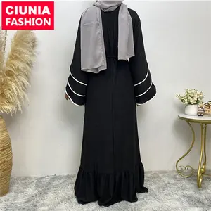 6534 # kualitas tinggi Nida gaun jilbab sederhana kasual Muslim pakaian Islami wanita gaun Abaya