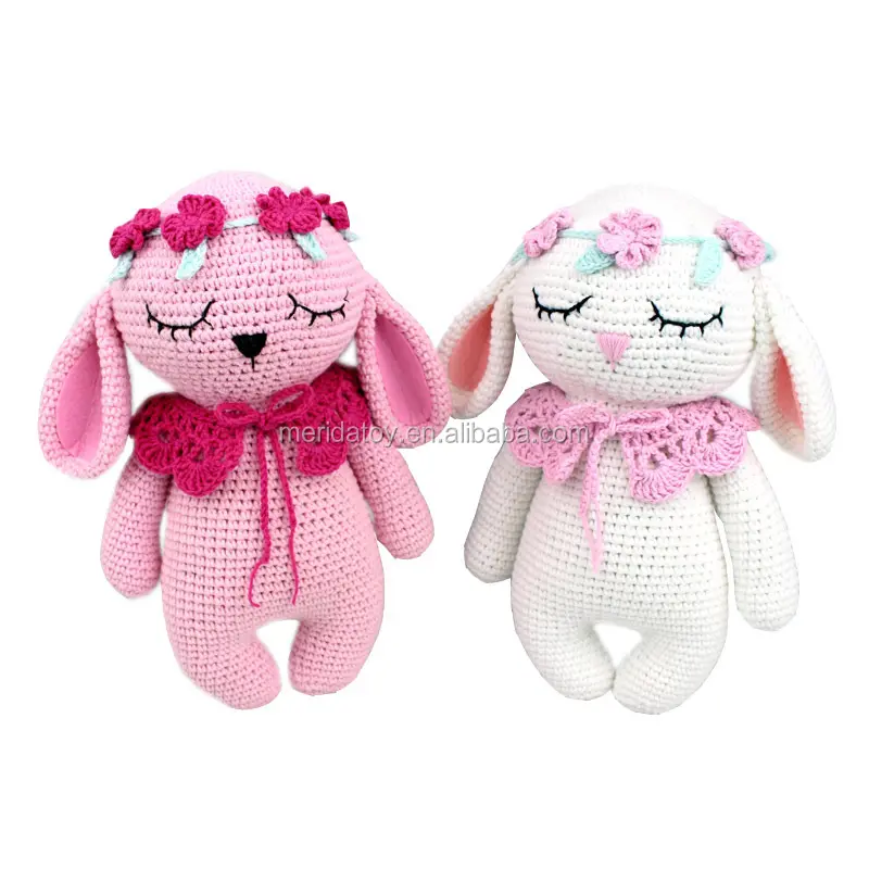 Personalizado lindo de dulce Crochet tejer trapo Bunny conejo de peluche juguetes de peluche