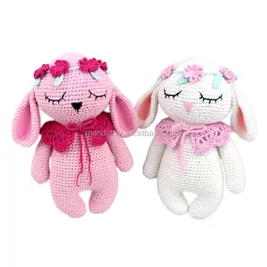 कस्टम प्यारा ईस्टर मीठा Crochet Kniting चीर बनी खरगोश भरवां खिलौने