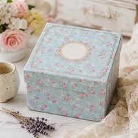 Boîte cadeau rigide personnalisée avec impression pour cadeau romantique vintage, motif floral, couvercle et base amovibles en deux parties, vente en gros directe d'usine