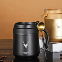 Gobelet isotherme en acier inoxydable personnalisé avec logo, 350 ml, à double paroi, avec poignée, pour le café, l'eau et le thé