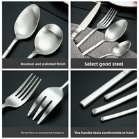 Juego de Cubiertos de Acero Inoxidable 304 con Acabado Arenado, Estilo Moderno y Minimalista, Serie Sanding Knight, para Restaurantes y Hoteles
