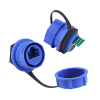 Connecteur RJ45 femelle pour montage sur panneau Lshitech M21mm, étanche à la poussière et à l'eau IP68, pour charge et transmission de données sur circuit imprimé
