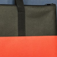 Sac fourre-tout robuste rouge et noir, design bicolore, réutilisable, avec poignées robustes, logo personnalisé, vente en gros